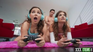 Katie Kush Leana Lovings Gamer Girls Compete for Cock
