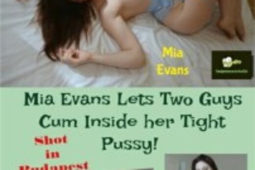 Mia Evans Lets Two Guys Cum Inside Her Tight Pussy